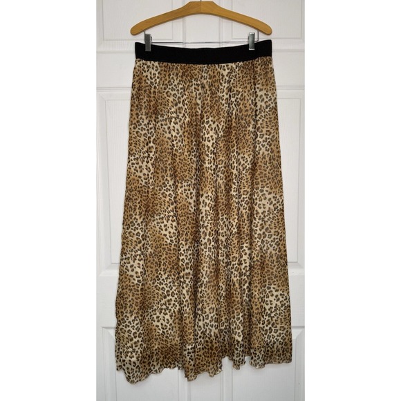 Lularoe Leopard Cheetah Womens XL Long Skirt Chiffon Layered Animal Print - Picture 1 of 7